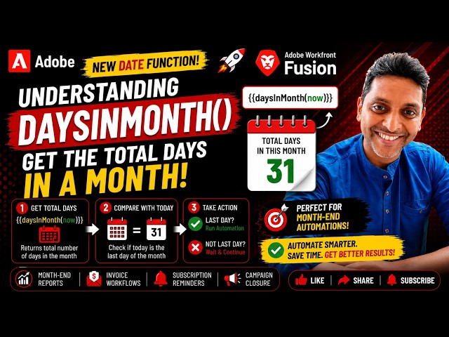 Understanding daysInMonth() in Adobe Workfront Fusion | Month-End Automation Explained