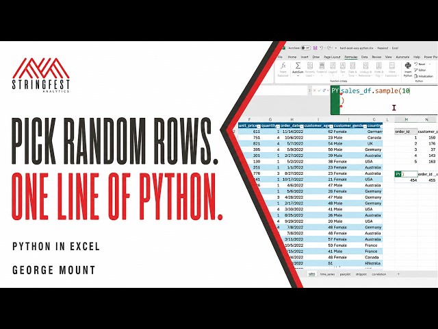 Pick Random Rows in Python in Excel with pandas sample()