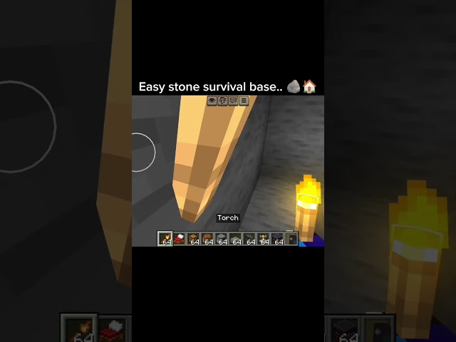 How to build the easy stone survival base in Minecraft (tutorial) 🪨🏠 #shorts #minecraft #tutorial