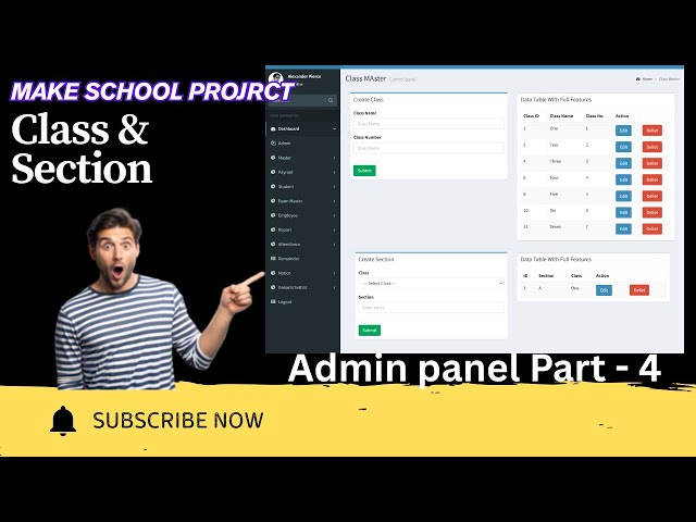 Build a School Management System in PHP 🔥 | Class & Section Full Tutorial + Source Code #adminpanel