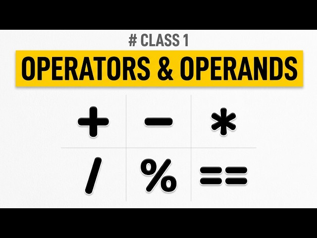 Operators & Operands | Part 1