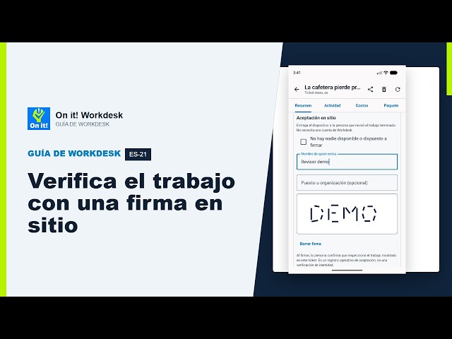 Verifica el trabajo con una firma en sitio