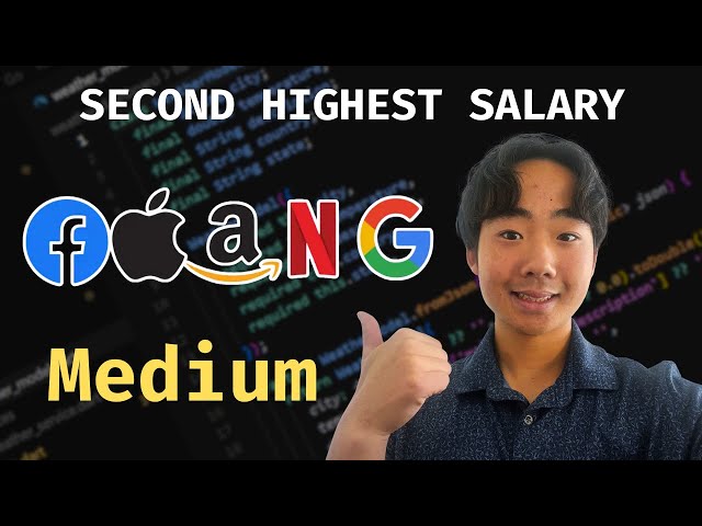 FAANG SQL Interview Question: Second Highest Salary