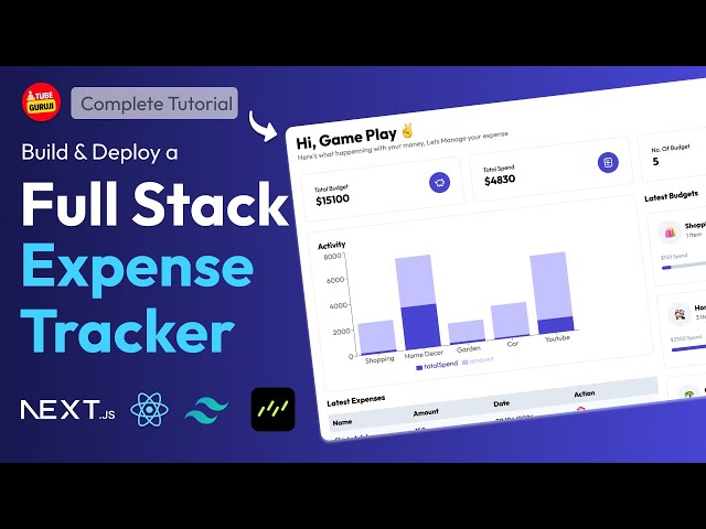 Build & Deploy Full Stack Next.js Expense Tracker app using React, Tailwind Css, Drizzle ORM, Clerk