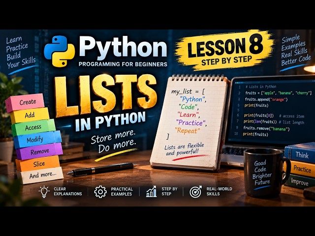 Lesson 8: Lists | Python for Beginners