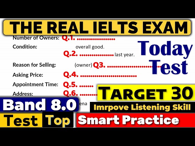 IELTS Listening Practice Test 2026 with Answers | 11.09.2026