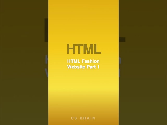 HTML Fashion Website Part 1 #webdev #frontend #coding #techtips