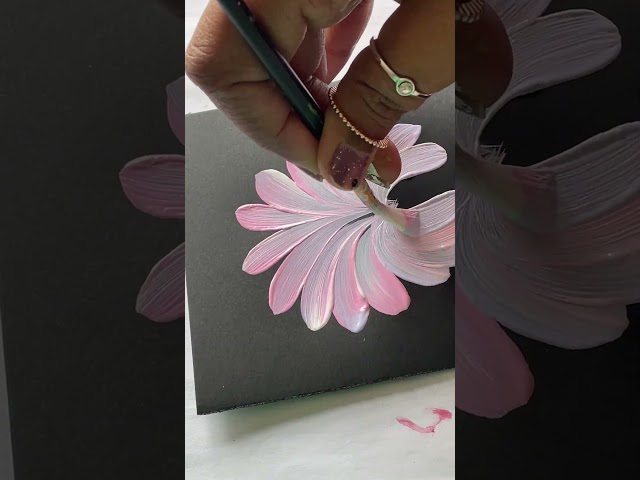 Easy acrylic flower art #art #painting #flowers #drawing #easydrawing #shorts