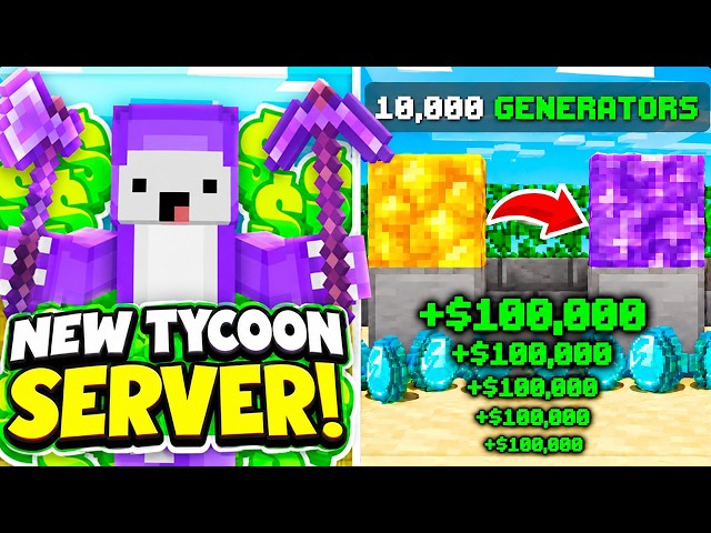 I MADE *MILLIONS* A SECOND WITH MASSIVE GENERATOR FARM (EASY) |  New Minecraft Gens Tycoon Server