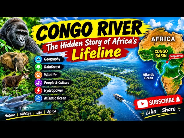 🌍 CONGO RIVER | अफ्रीका की रहस्यमयी नदी की पूरी कहानी #aivideo #animation #river #trending #universe