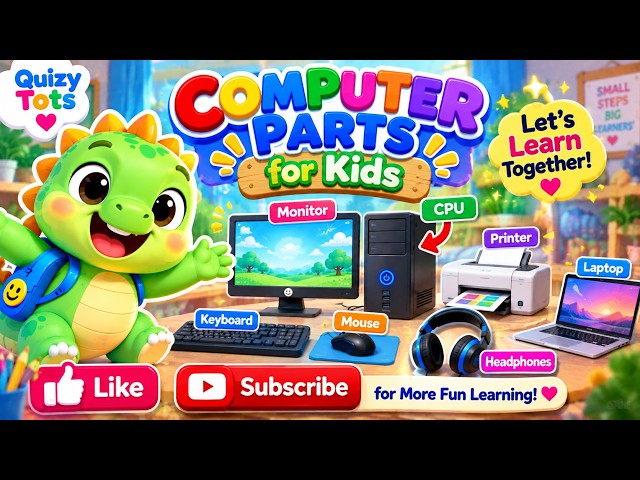 Computer Parts for Kids 💻 | Learn Computer Parts Names | Preschool & Grade 1