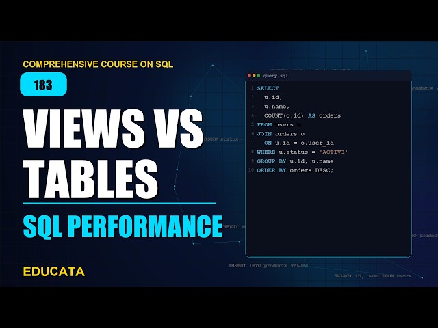 183. View vs Table vs Materialized View | Comprehensive Course on SQL