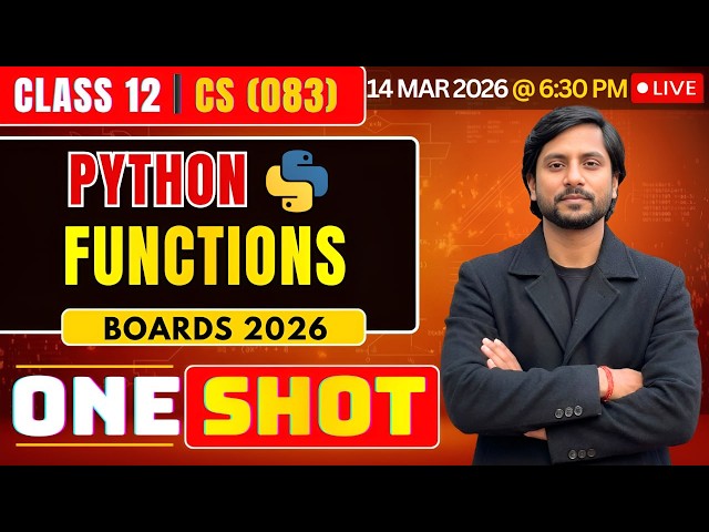 Class 12 CS Python Functions | CBSE Computer Science 2026 | Live Boards Preparation