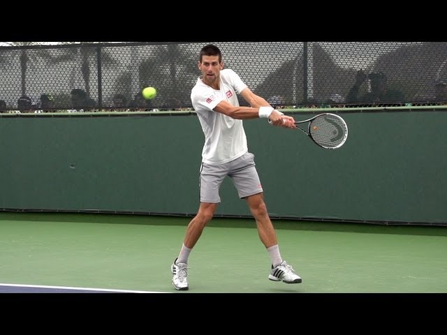 Novak Djokovic Forehand and Backhand Return of Serve in Super Slow Motion - Indian Wells 2013