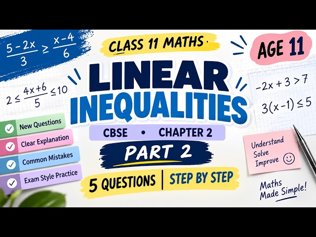 Linear Inequalities Class 11 | 5 Questions Step by Step | CBSE Chapter 2 | Part 2