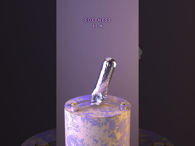 0% to 100% Slicing a mercury tube with 3 swords of different softness