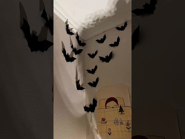 easy halloween decor idea 🦇 DIY paper bats