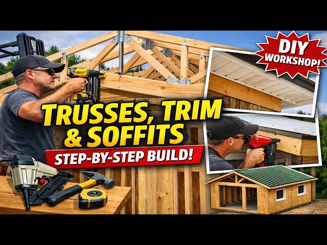DIY Workshop Build: How I Installed Trusses, Roof Sheathing & Soffits Like a Pro