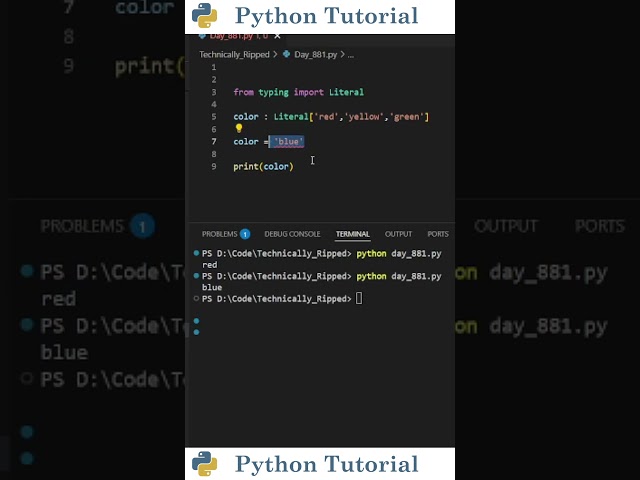 Python's Literal Type Explained | Python Tutorial