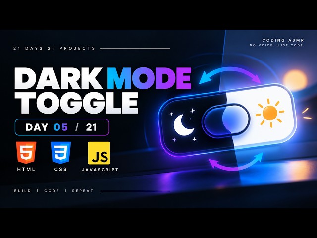 I Built a Dark Mode Toggle Using HTML CSS JavaScript 🌙 | Day 5/21