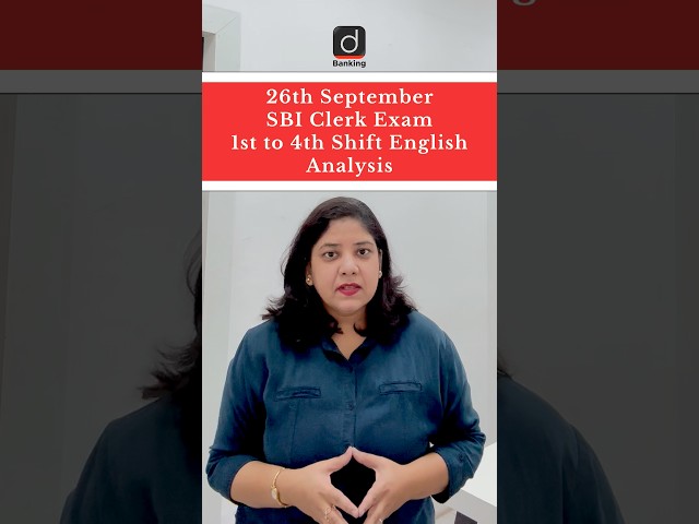 26th September SBI Clerk Exam-1st to 4th Shift English Analysis 📊 #sbiclerk #examanalysis