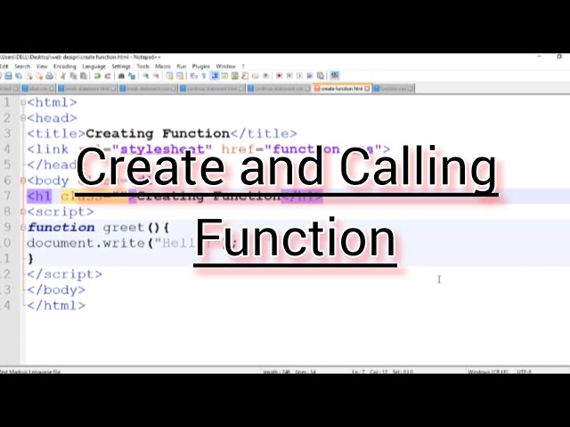 Create and Calling Function in Javascript