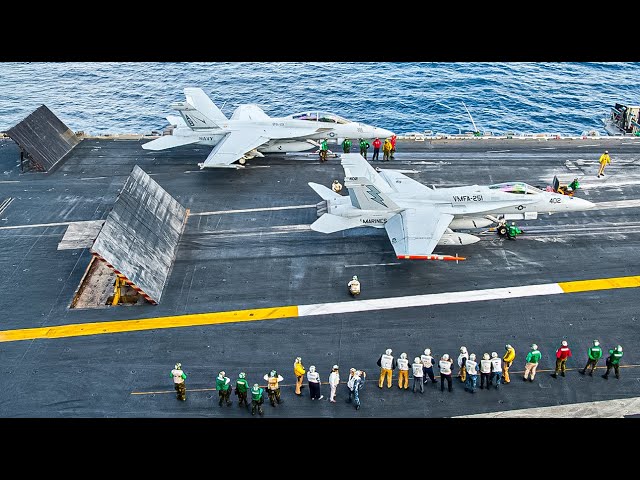 U.S. Navy • Sailors in Action During Intense Flight Deck Operations