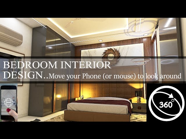 360 DEGREE MODERN BEDROOM INTERIOR II PAUSE THE VIDEO THAN MOVE YOUR PHONE/MOUSE TO LOOK AROUND- IAS