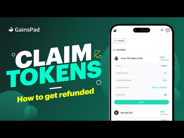 GainsPad: Claim Tokens | Get Refunded