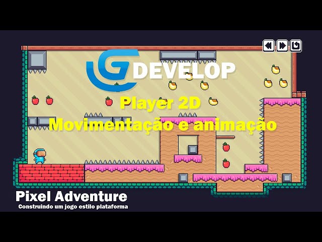 🔴 LIVE | GDevelop # Platform game Pixel Adventure - Construindo o Player 2D