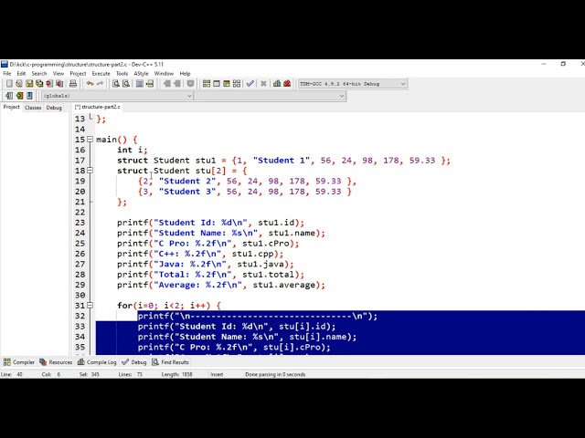 59. C Programming Structures Part 2 (Structure With Array And Init Value) | Khmer Computer Knowledge