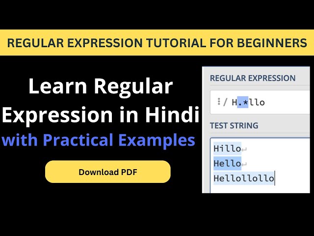 Regular Expression (regex, regexp) Tutorial for Beginners in Hindi | Regex with Practical Examples