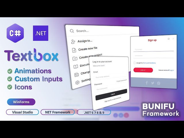 Bunifu #TextBox Deep Dive: Placeholders, Icons, Animations & Custom Inputs | C# #tutorial  #dotnet