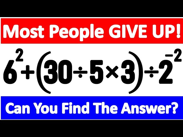 99% of People Give Up on This Amazing Math Challenge! Will You? 