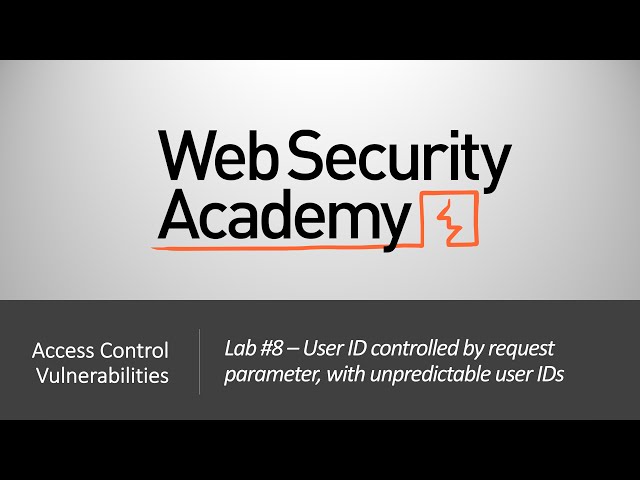 Broken Access Control - Lab #8 UID controlled by parameter, with unpredictable UIDs | Long Version