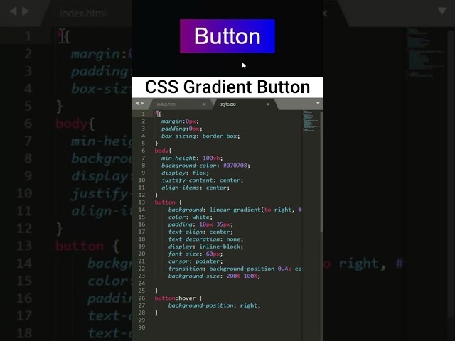 CSS Gradient Button On Hover Effects #shorts