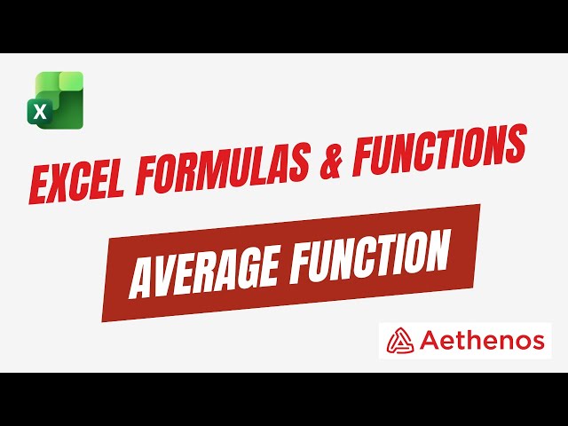 Excel Formulas and Functions - AVERAGE Function