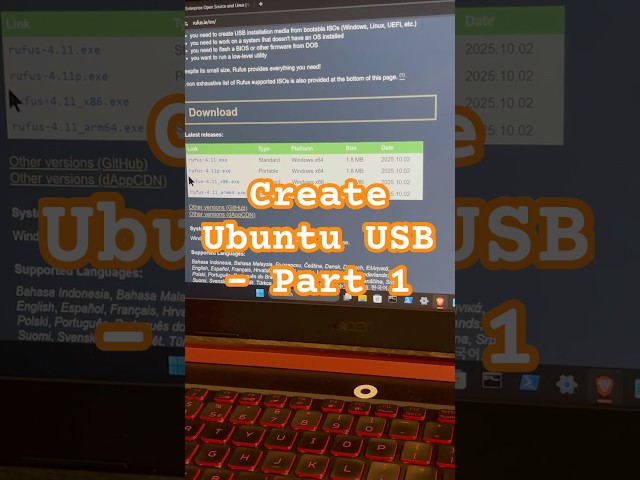 Create Ubuntu Bootable USB Drive - Part 1. #linux #ubuntu #tech #technology #laptop