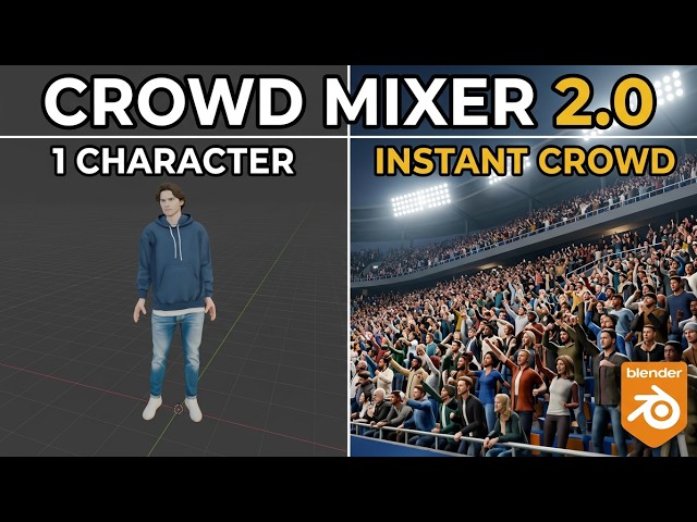 Crowd Mixer 2.0 for Blender: Generate & Customize Crowds Instantly