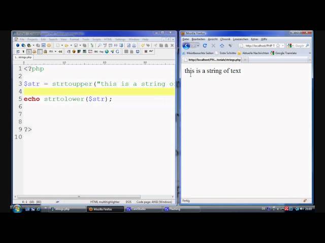 PHP Tutorial - String manipulation (strtoupper / strolower / ucwords / ucfirst)