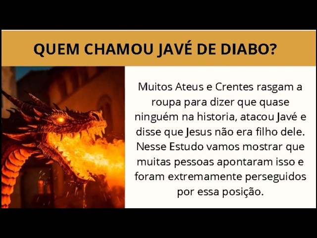 NA HSTÓRIA TODOS QUE DESCOBRIRAM QUE JEOVÁ É O DIABO
