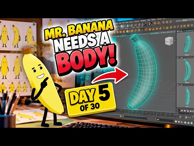 Mr. Banana Needs a Body! Day 5 of 30 Days of 3D 
