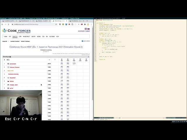 Winning Codeforces Round 687 (Div. 1)