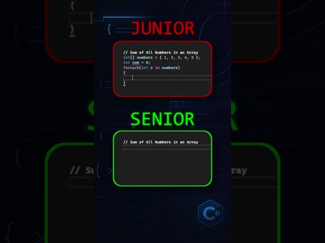 Junior vs. Senior in C# - Sum Numbers of Array 🚀