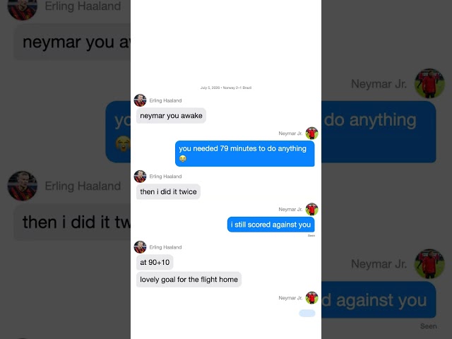 Haaland Texted Neymar After Norway Beat Brazil