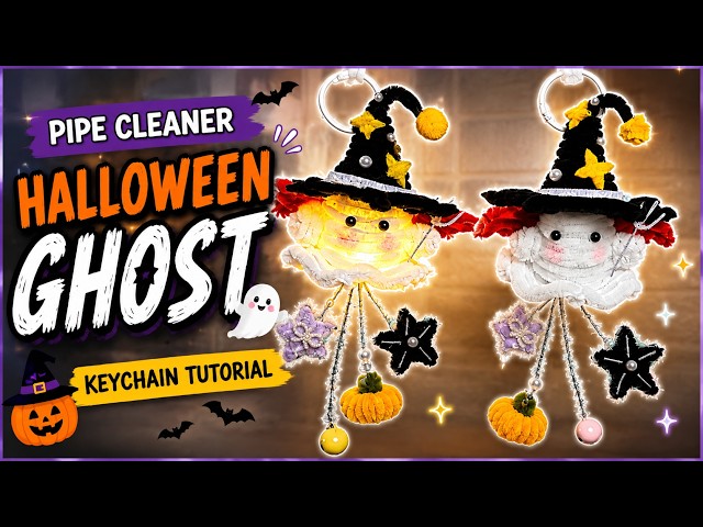 DIY Pipe Cleaner Ghost Keychain 👻 | Easy Halloween Craft | Craft Tutorial