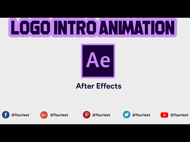 2d Logo Intro In After Effects | Without Plugins| Adobe After Effects Tutorials