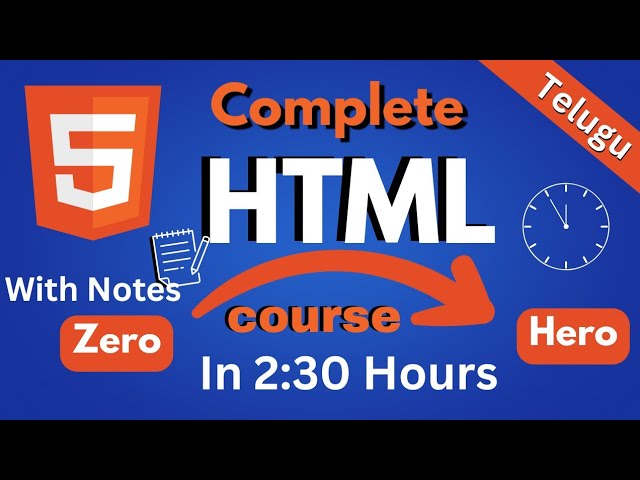 Complete HTML Course in Telugu | HTML full Course with Notes @ComputerW0rld