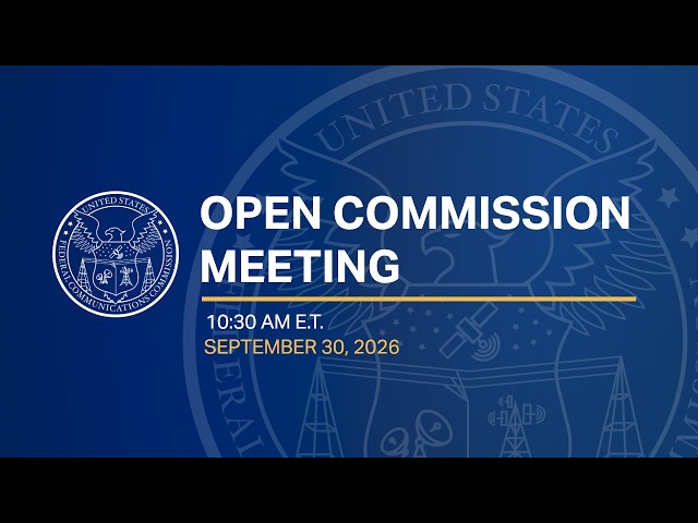 September 2026 Open Commission Meeting