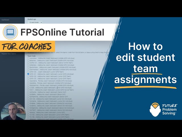 How to edit student team assignments | FPSOnline Tutorial for Coaches